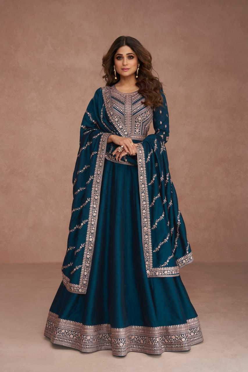 Ynf Premium Silk RIN131 9517 Gowns Wholesale Embroidery Gowns Anarkali Gown Party Gowns Long Gowns Manufacturer