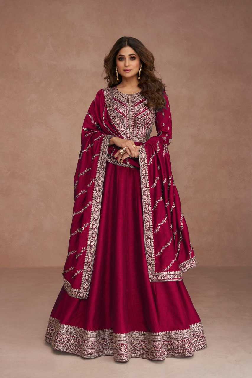 Ynf Premium Silk RIN131 9517 Gowns Wholesale Embroidery Gowns Anarkali Gown Party Gowns Long Gowns Manufacturer