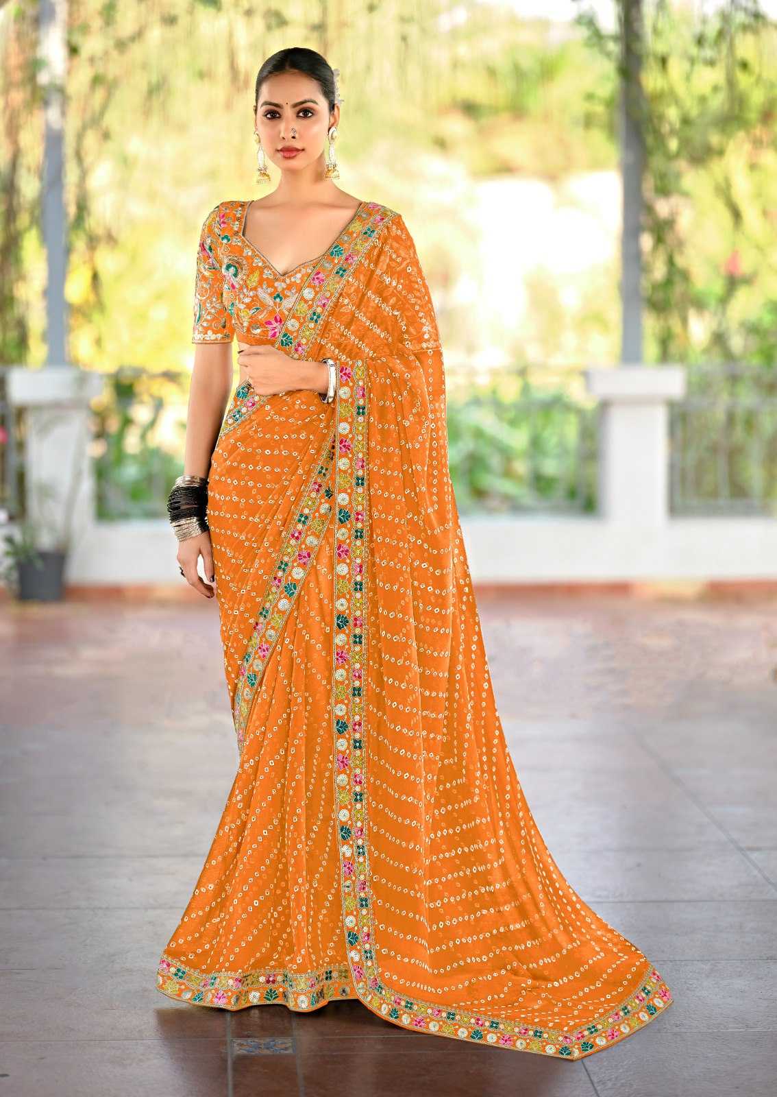 Ynf Pure Bandhej KESH522 115 Sarees Wholesale Embroidered Sarees Bandhani Sarees Manufacturer