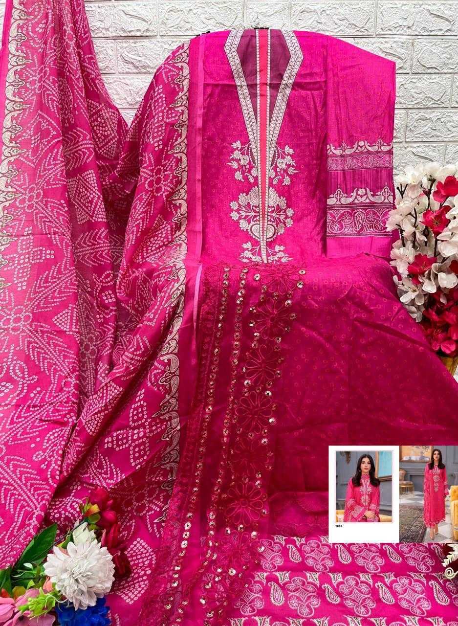 Ynf Pure Cotton KESH444 CHIFON Suits & Dresses Wholesale Printed Suits Embroidery Suits Cotton Suits Manufacturer
