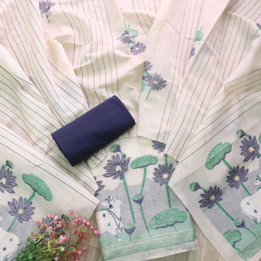Ynf Pure Cotton KESH532 MUGA COTTON SUIT 1012 Suits & Dresses Wholesale Unstitched Suits Embroidery Suits Cotton Suits Manufacturer