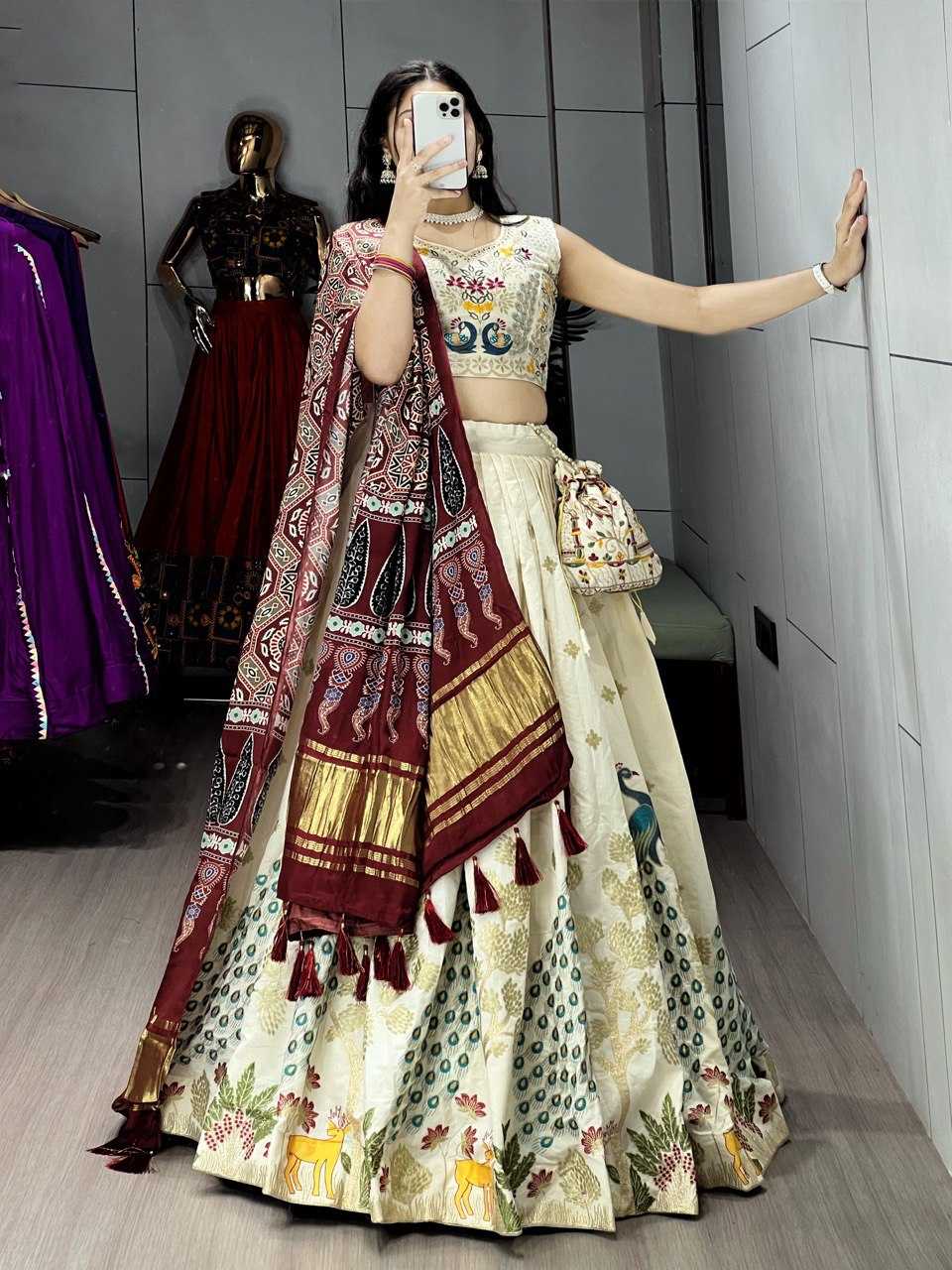 Ynf Pure Cotton RIN119 9038 Lehengas Wedding Collections Festive Collections Wholesale Traditional Lehenga Embroidered Lehenga Lehenga With Blouse Manufacturer
