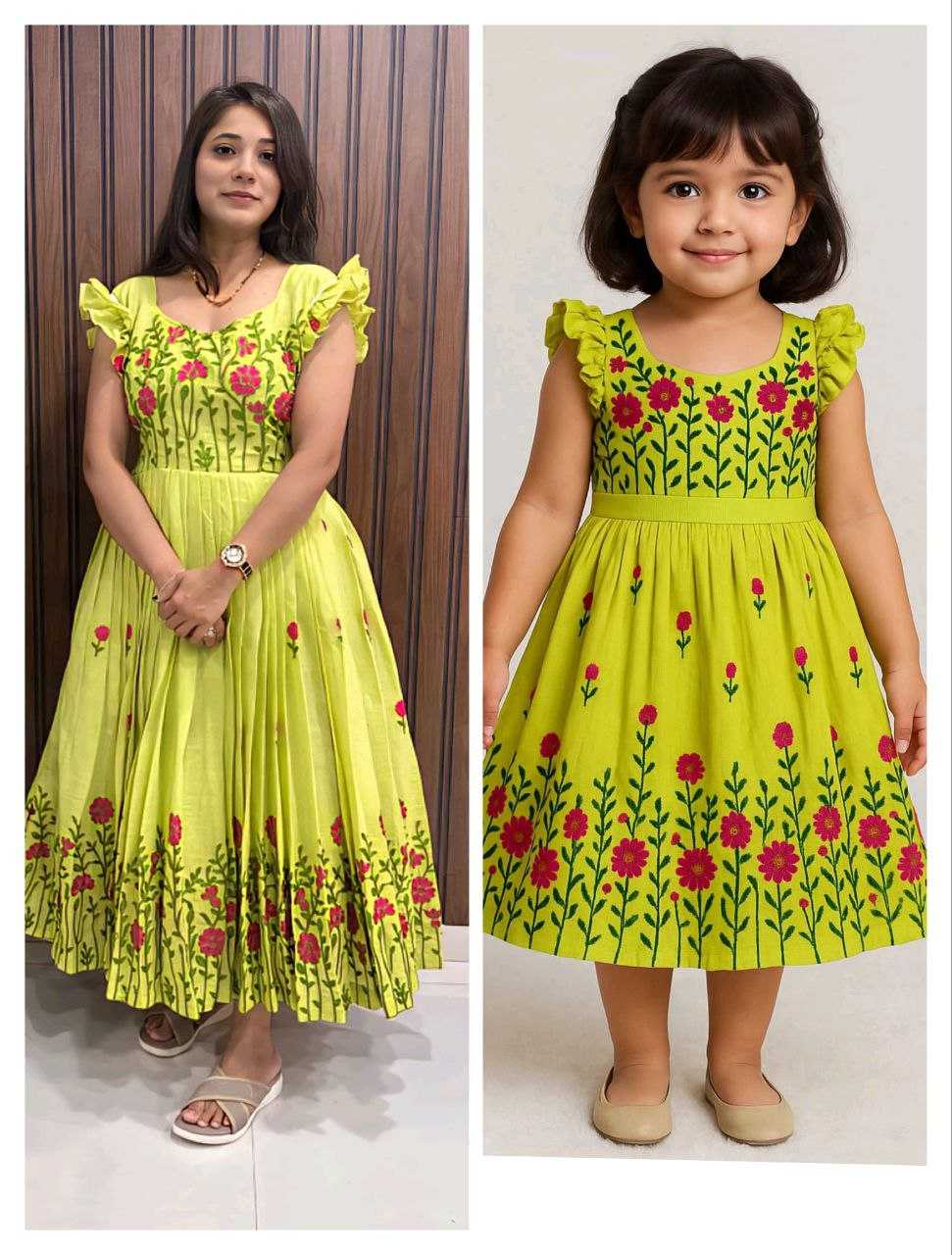 Ynf Pure Cotton RIN161 COMBO Suits & Dresses Wedding Collections Mother & Daughter Combo Wholesale Wedding Outfits Mother Daughter Casual Dresses Manufacturer