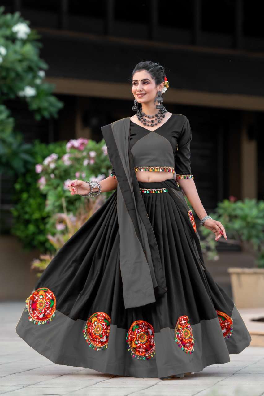 Ynf Pure Cotton RIN227 7066 Lehengas Festive Collections Wholesale Traditional Lehenga Mirror Work Lehenga Navratri Chaniya Choli Manufacturer