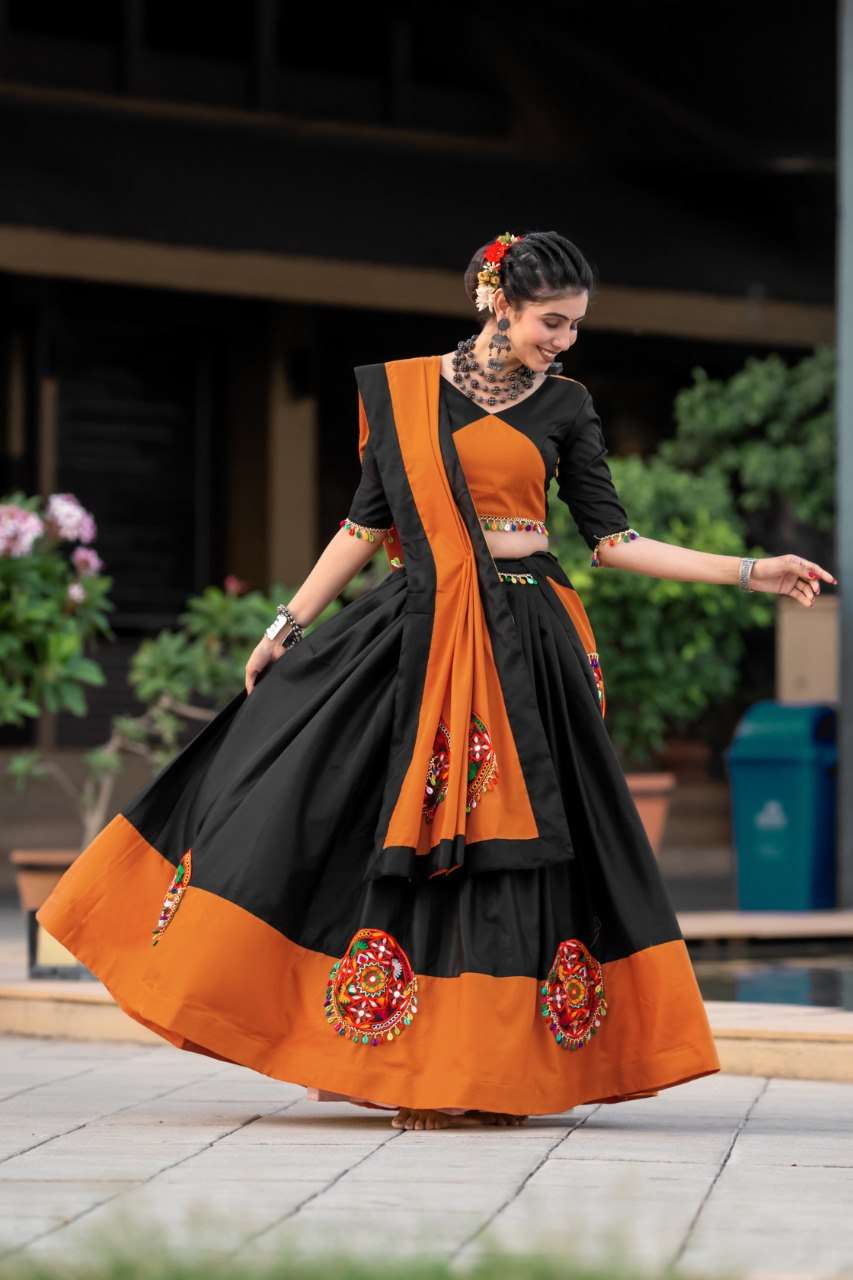 Ynf Pure Cotton RIN227 7066 Lehengas Festive Collections Wholesale Traditional Lehenga Mirror Work Lehenga Navratri Chaniya Choli Manufacturer