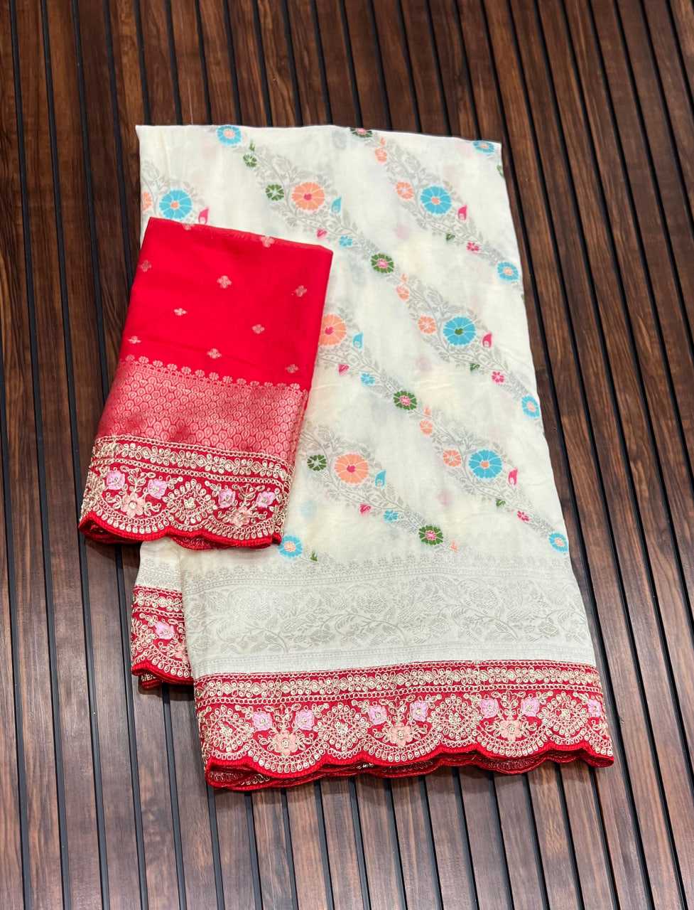 Ynf Pure Crepe RIN225 948 Sarees Wedding Collections Festive Collections Wholesale Georgette Sarees Embroidered Sarees Festive Sarees Manufacturer