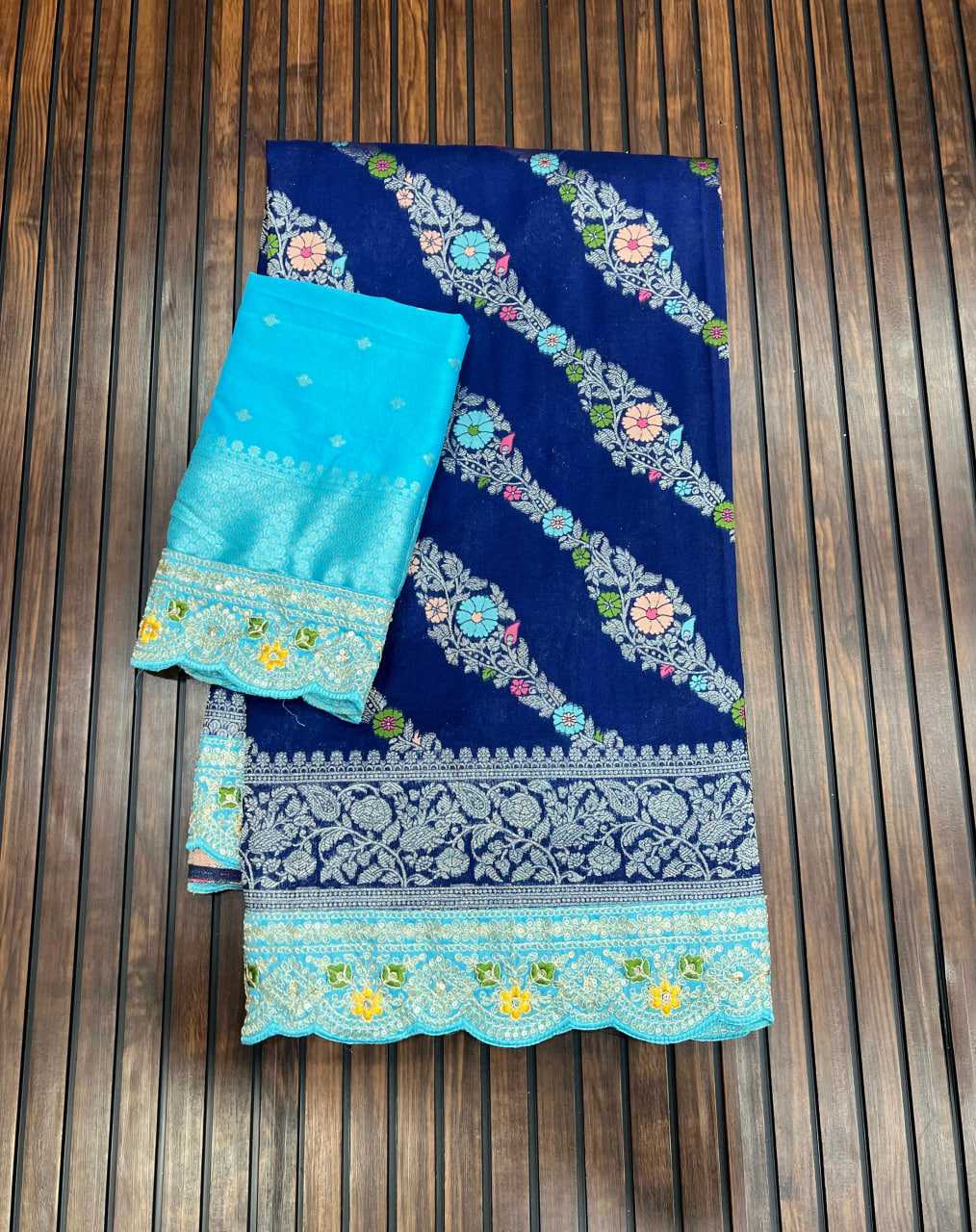 Ynf Pure Crepe RIN225 948 Sarees Wedding Collections Festive Collections Wholesale Georgette Sarees Embroidered Sarees Festive Sarees Manufacturer