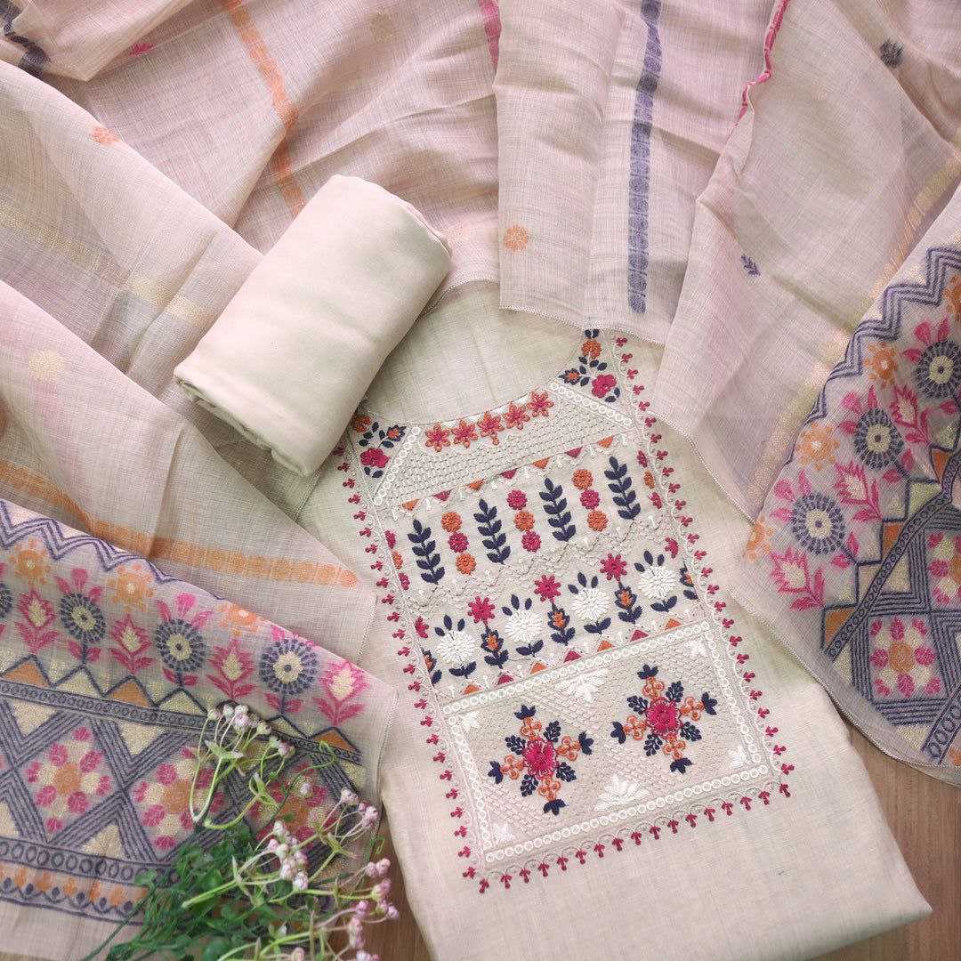 Ynf Pure Linen KESH505 EMBROIDERED Suits & Dresses Wedding Collections Festive Collections Wholesale Unstitched Suits Embroidered Suits Cotton Dresses Manufacturer
