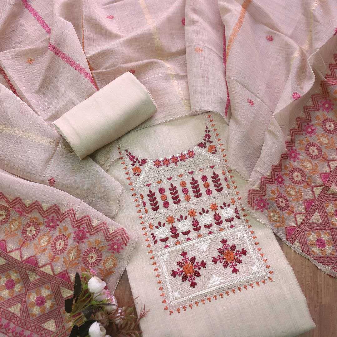 Ynf Pure Linen KESH505 EMBROIDERED Suits & Dresses Wedding Collections Festive Collections Wholesale Unstitched Suits Embroidered Suits Cotton Dresses Manufacturer