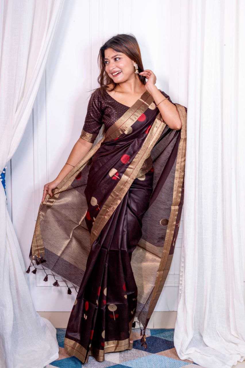 Ynf Pure Linen KESH532 MUKHI SILK Sarees Wedding Collections Festive Collections Wholesale Floral Sarees Traditional Sarees Linen Sarees Manufacturer