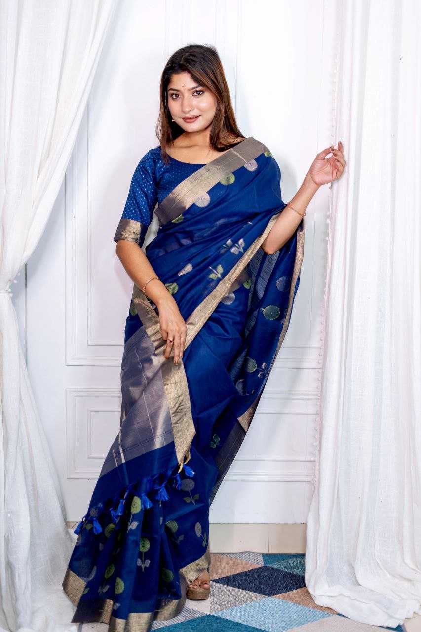 Ynf Pure Linen KESH532 MUKHI SILK Sarees Wedding Collections Festive Collections Wholesale Floral Sarees Traditional Sarees Linen Sarees Manufacturer