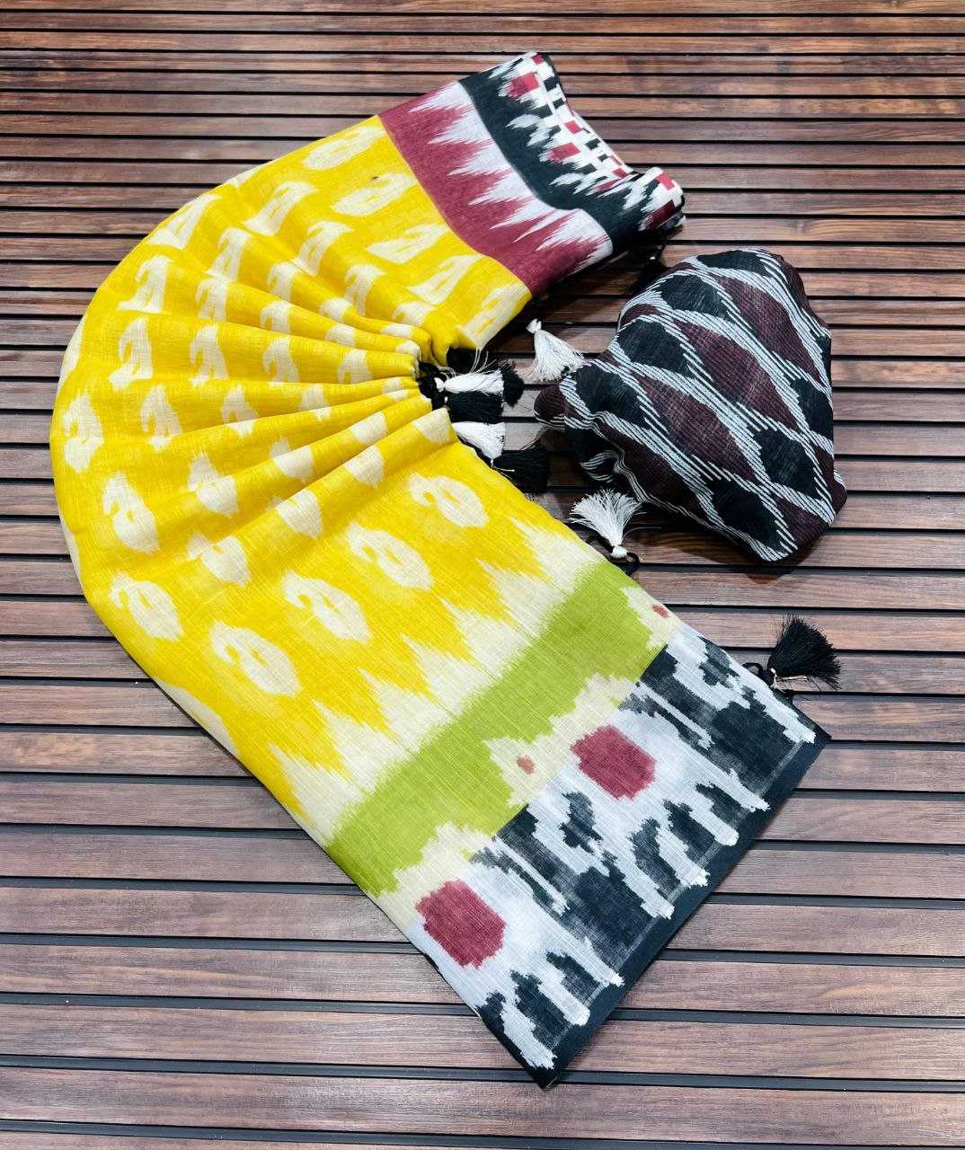 Ynf Pure Linen RIN225 916 Sarees Wedding Collections Festive Collections Wholesale Printed Sarees Cotton Linen Sarees Sarees With Blouse Manufacturer