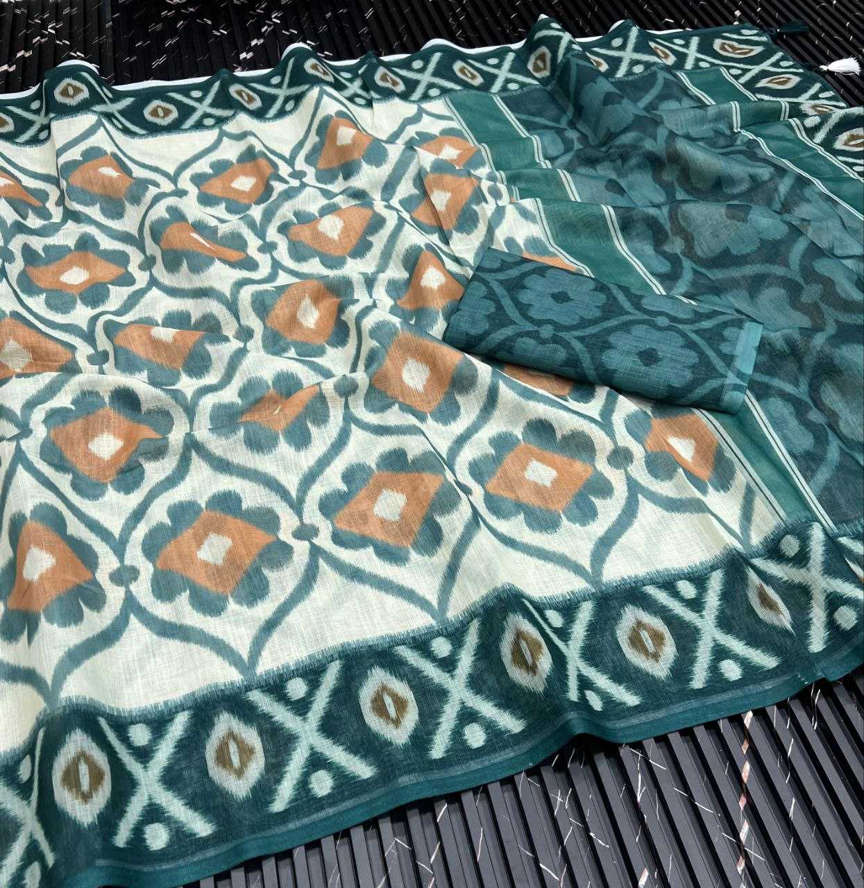 Ynf Pure Linen RIN225 931 Sarees Wedding Collections Festive Collections Wholesale Printed Sarees Linen Sarees Sarees With Blouse Manufacturer