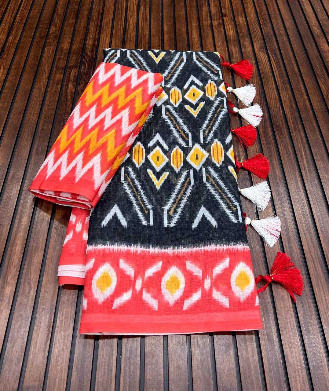 Ynf Pure Linen RIN225 935 Sarees Wedding Collections Festive Collections Wholesale Printed Sarees Linen Sarees Sarees With Blouse Manufacturer