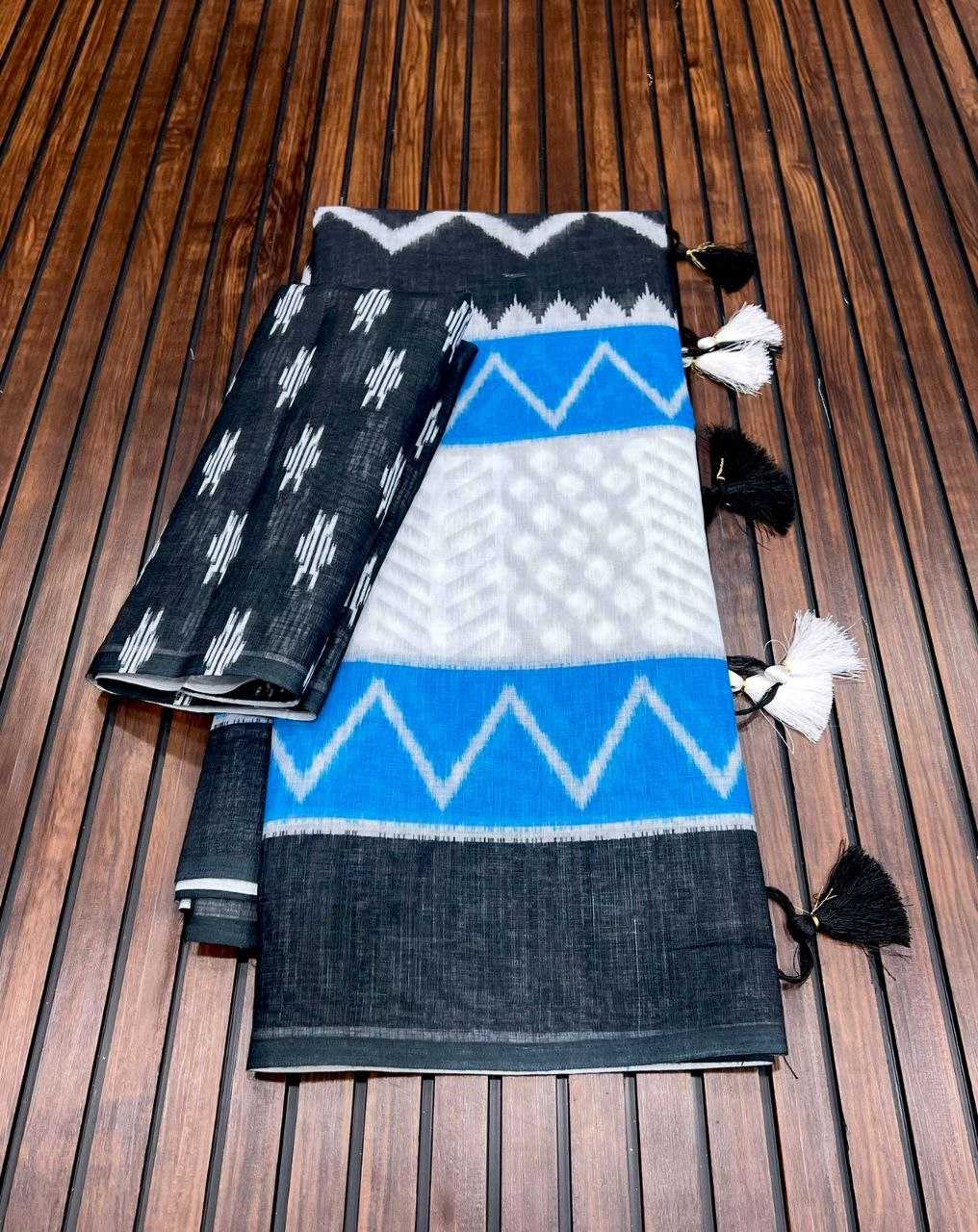 Ynf Pure Linen RIN225 935 Sarees Wedding Collections Festive Collections Wholesale Printed Sarees Linen Sarees Sarees With Blouse Manufacturer