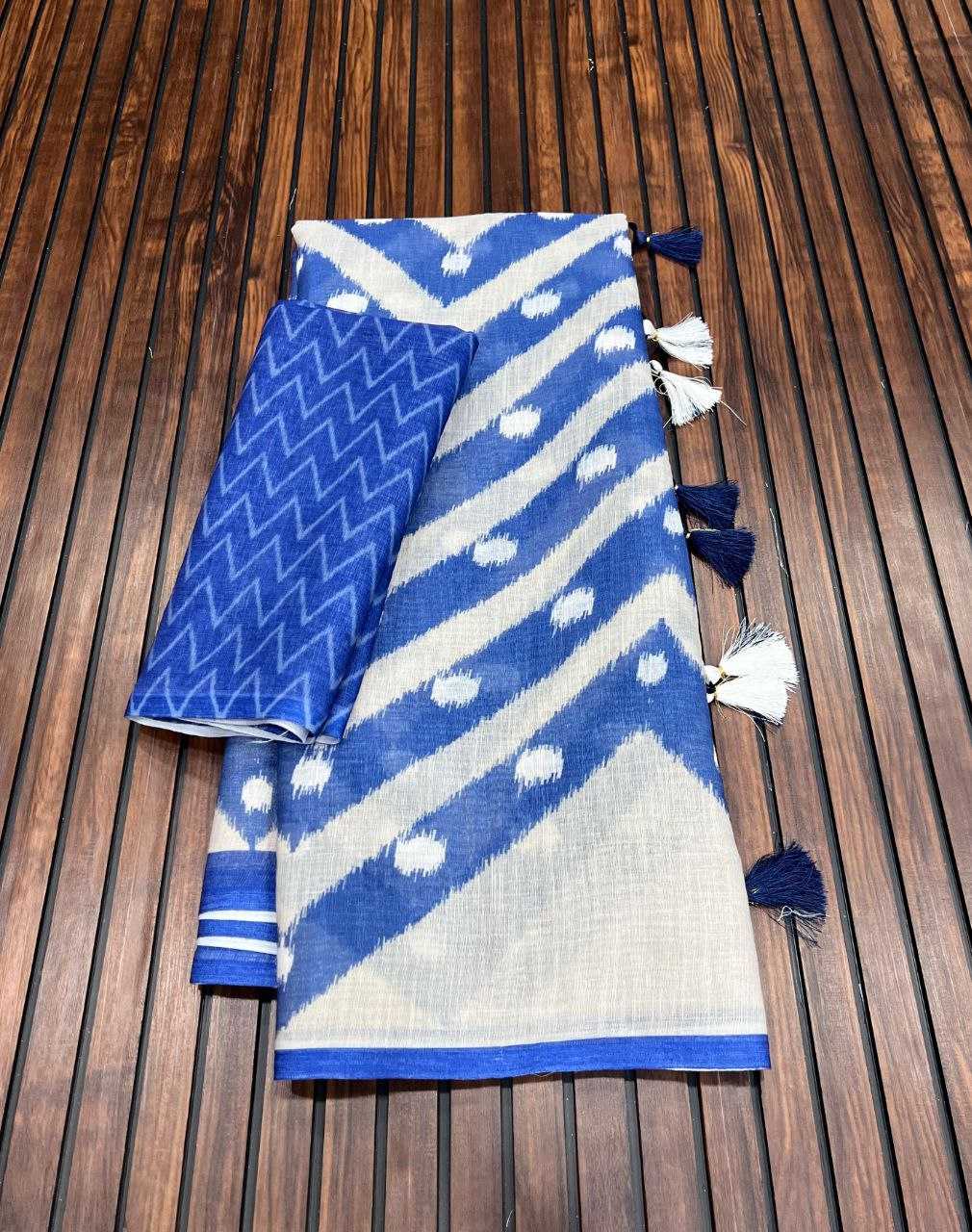 Ynf Pure Linen RIN225 935 Sarees Wedding Collections Festive Collections Wholesale Printed Sarees Linen Sarees Sarees With Blouse Manufacturer