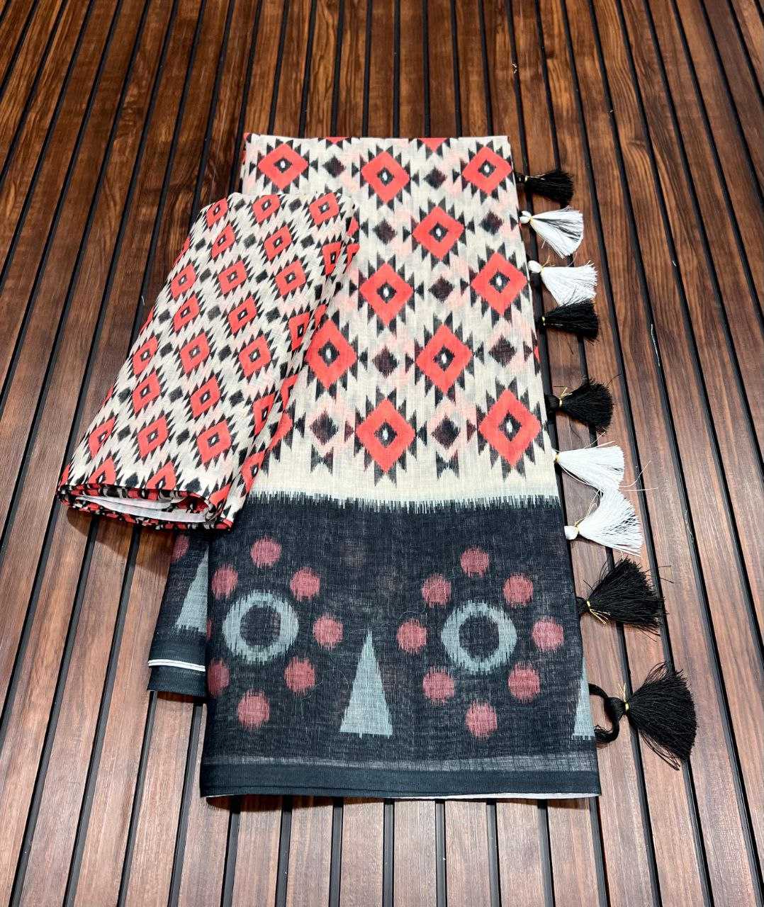 Ynf Pure Linen RIN225 935 Sarees Wedding Collections Festive Collections Wholesale Printed Sarees Linen Sarees Sarees With Blouse Manufacturer