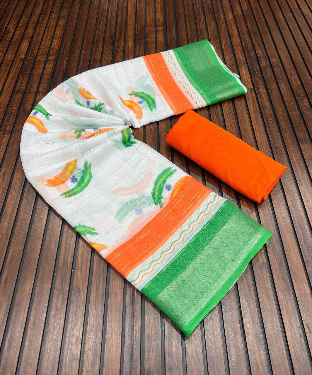 Ynf Pure Linen RIN225 940 Sarees Festive Collections Wholesale Printed Sarees Cotton Linen Sarees Independence Day Collections Manufacturer