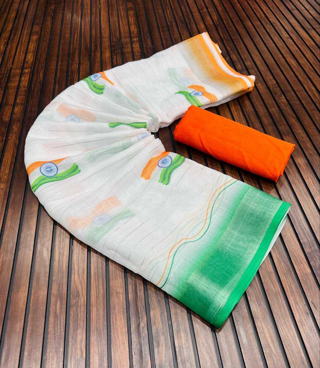Ynf Pure Linen RIN225 940 Sarees Festive Collections Wholesale Printed Sarees Cotton Linen Sarees Independence Day Collections Manufacturer