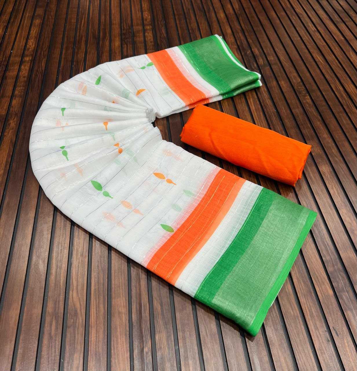 Ynf Pure Linen RIN225 940 Sarees Festive Collections Wholesale Printed Sarees Cotton Linen Sarees Independence Day Collections Manufacturer