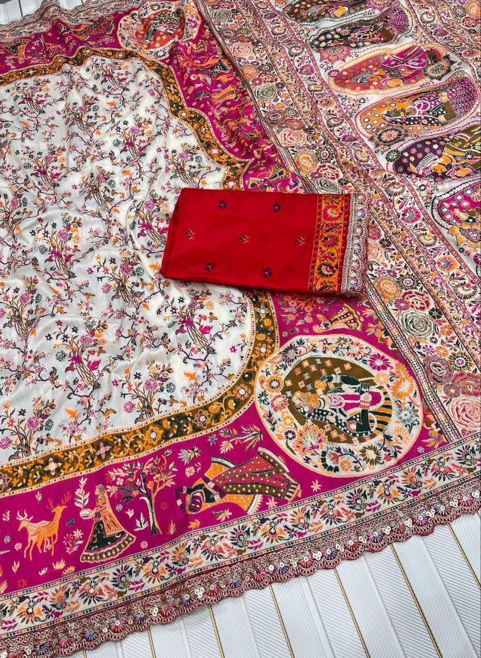 Ynf Pure Pashmina RIN225 938 Silk Sarees Wedding Collections Festive Collections Wholesale Zari Border Silk Sarees Embroidered Silk Sarees Silk Sarees With Blouse Manufacturer