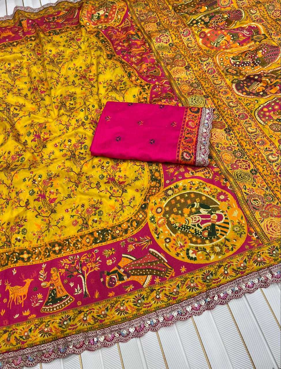 Ynf Pure Pashmina RIN225 938 Silk Sarees Wedding Collections Festive Collections Wholesale Zari Border Silk Sarees Embroidered Silk Sarees Silk Sarees With Blouse Manufacturer