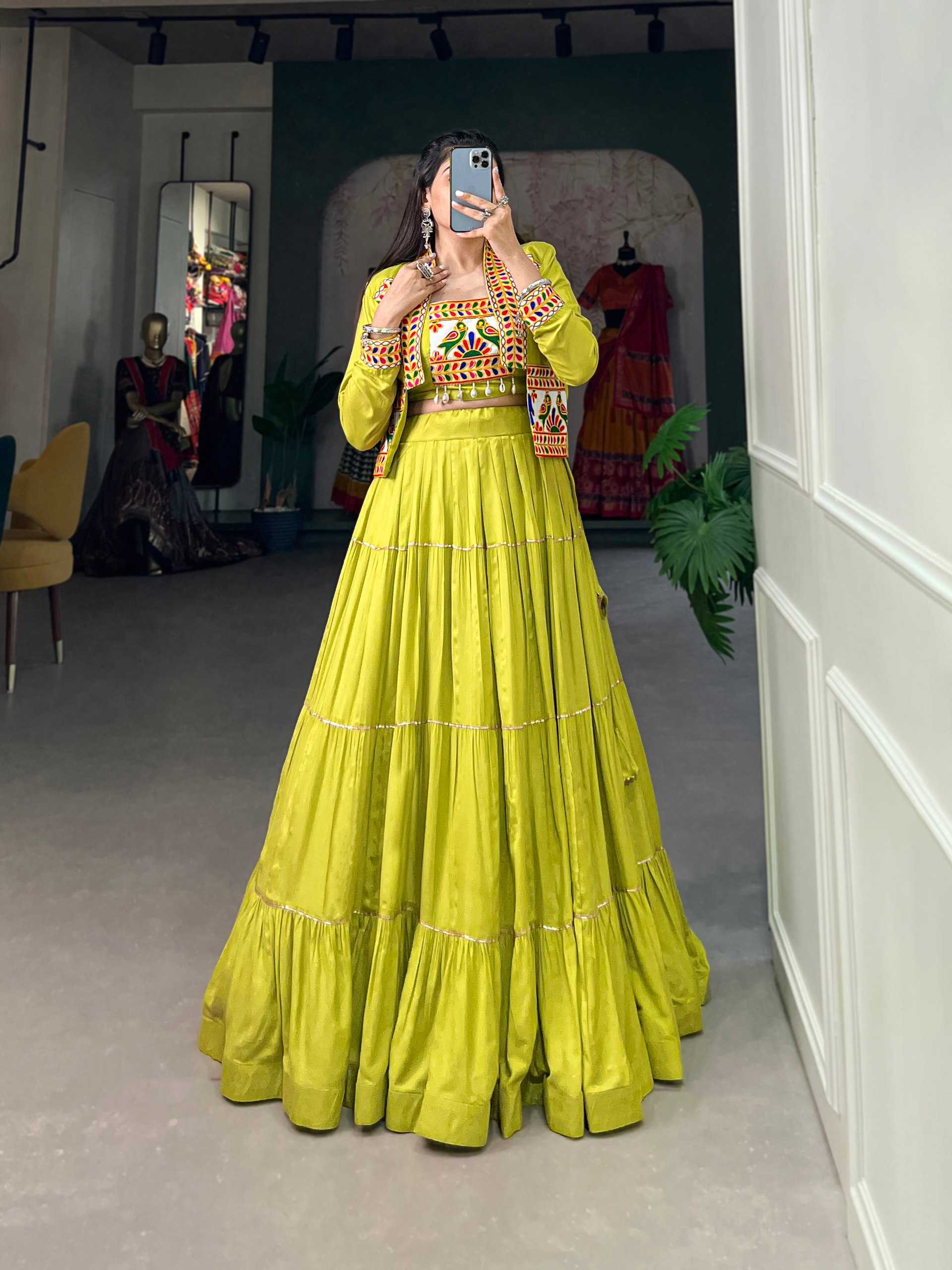 Ynf Pure Rayon KESH134 JHAMKUDI Lehengas Festive Collections Wholesale Designer Lehenga Choli Lehenga With Blouse Navratri Chaniya Choli Manufacturer