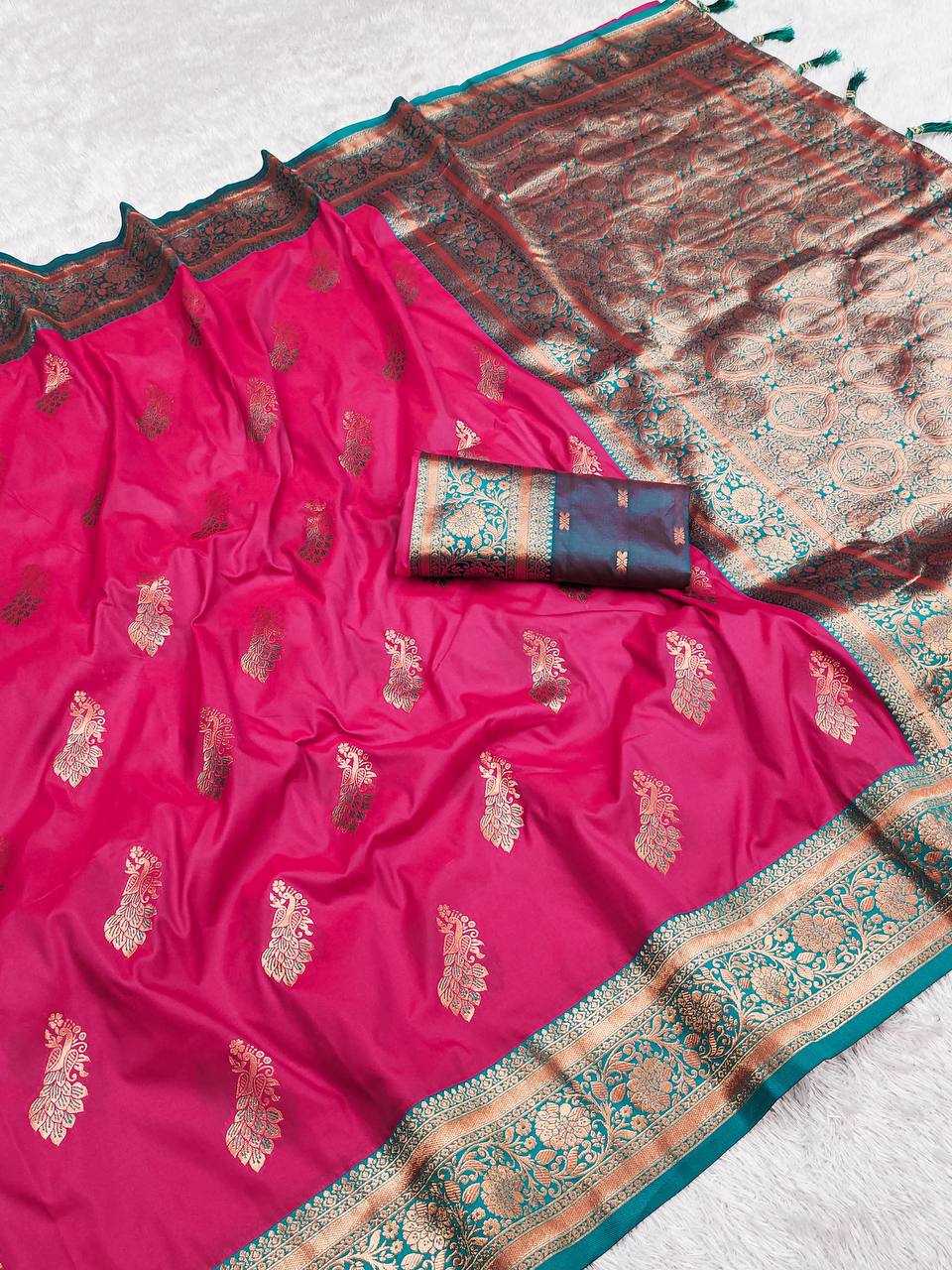 Ynf Pure Silk RIN150 Mahima Silk Sarees Wedding Collections Festive Collections Wholesale Silk Sarees With Contrast Pallu Zari Border Silk Sarees Silk Sarees With Blouse Manufacturer
