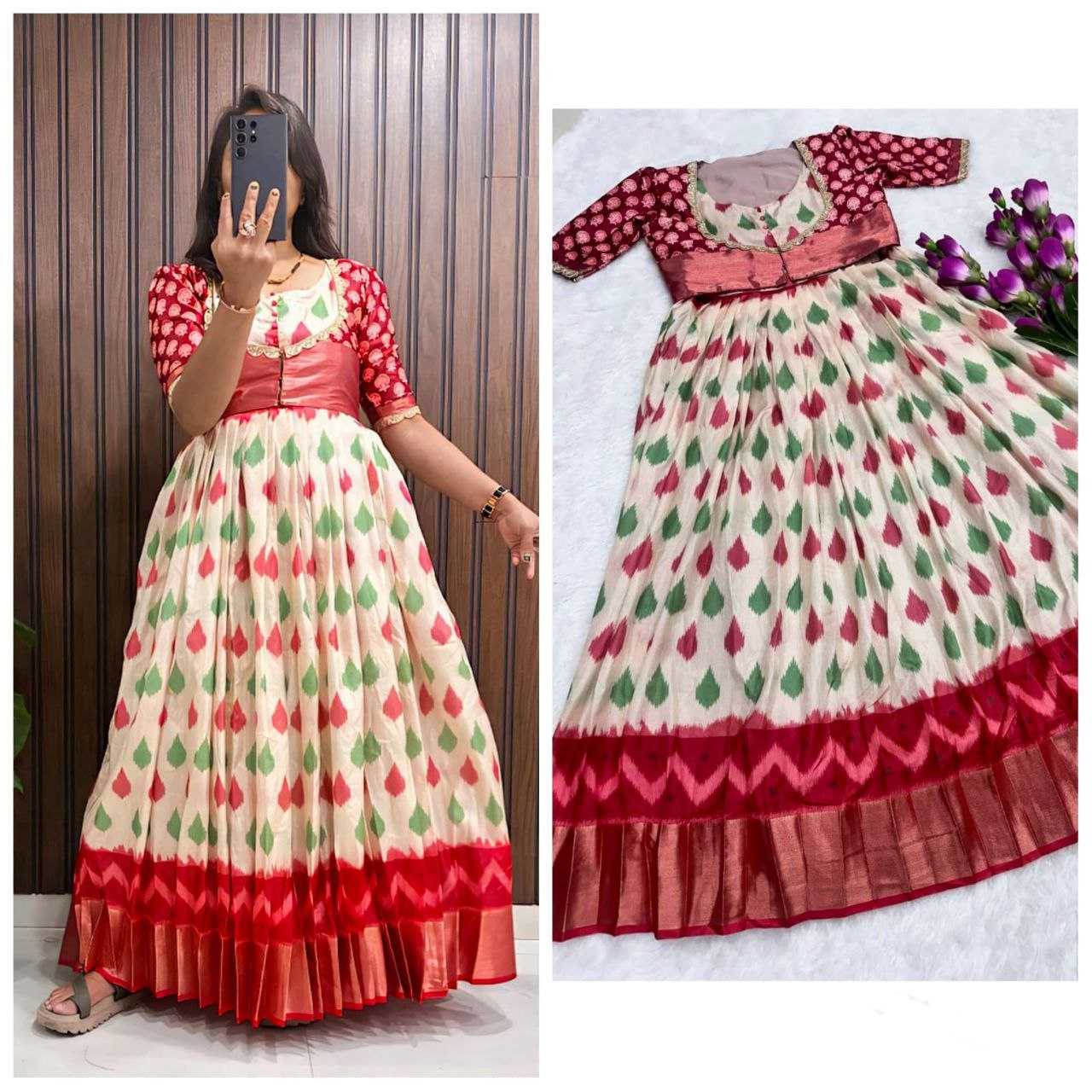 Ynf Pure Silk RIN161 Gown Gowns Wholesale Fancy Gowns Designer Gowns Silk Gowns Manufacturer