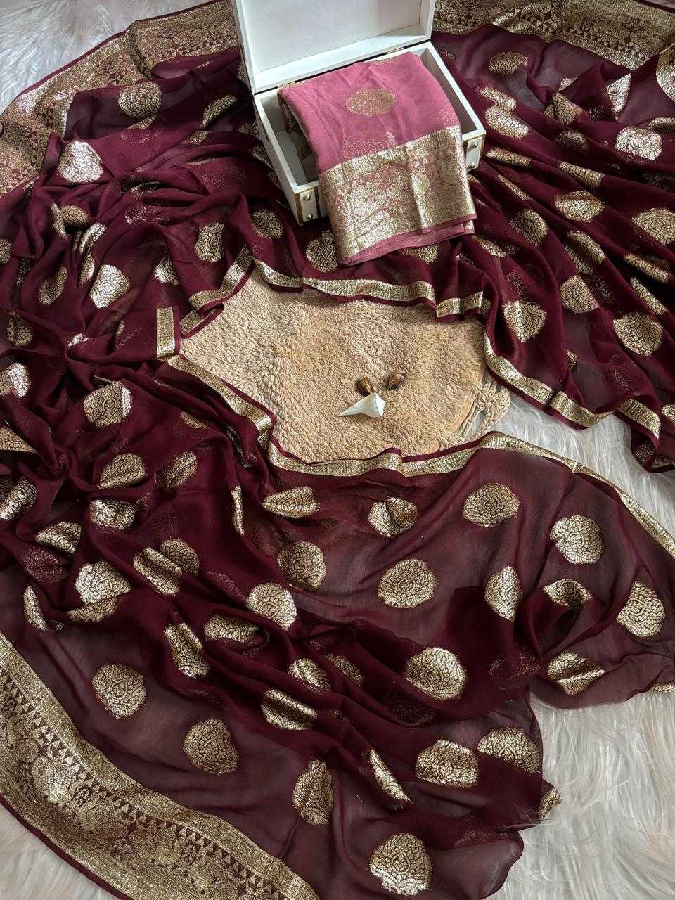 Ynf Pure Viscos RIN178 TINKE Sarees Wedding Collections Festive Collections Wholesale Georgette Sarees Zari Border Sarees Viscose Saree Manufacturer