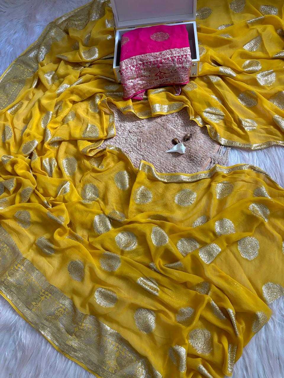 Ynf Pure Viscos RIN178 TINKE Sarees Wedding Collections Festive Collections Wholesale Georgette Sarees Zari Border Sarees Viscose Saree Manufacturer
