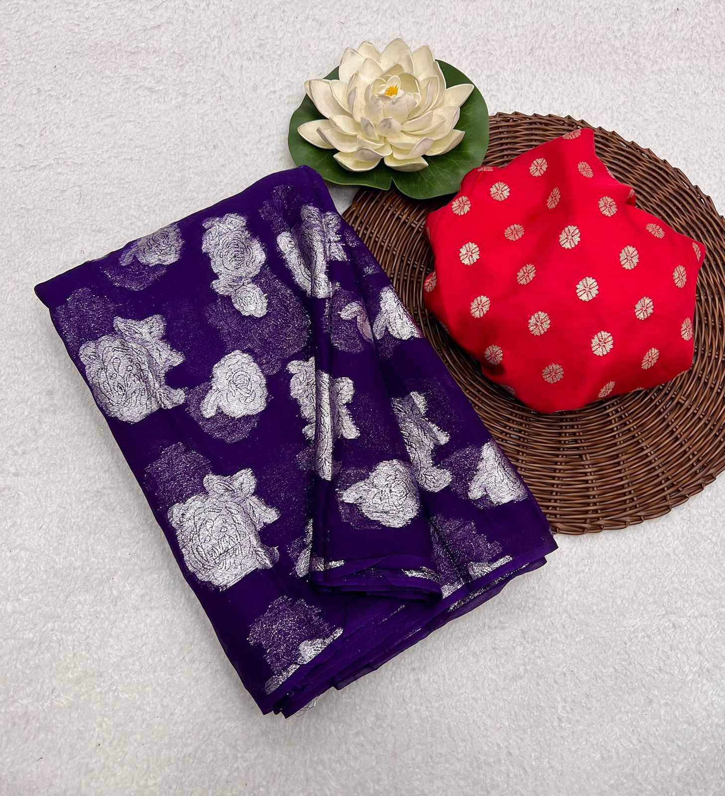 Ynf Pure Viscos RIN198 JALIYA Sarees Wholesale Georgette Sarees Viscose Saree Zari Sarees Manufacturer