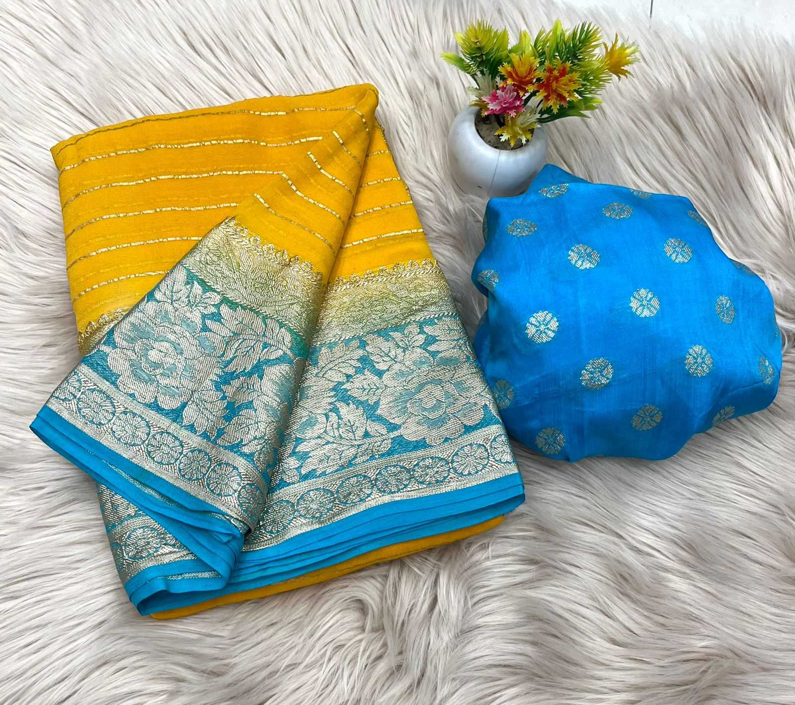 Ynf Pure Viscos RIN198 NAINA Sarees Wholesale Georgette Sarees Zari Border Sarees Viscose Saree Manufacturer