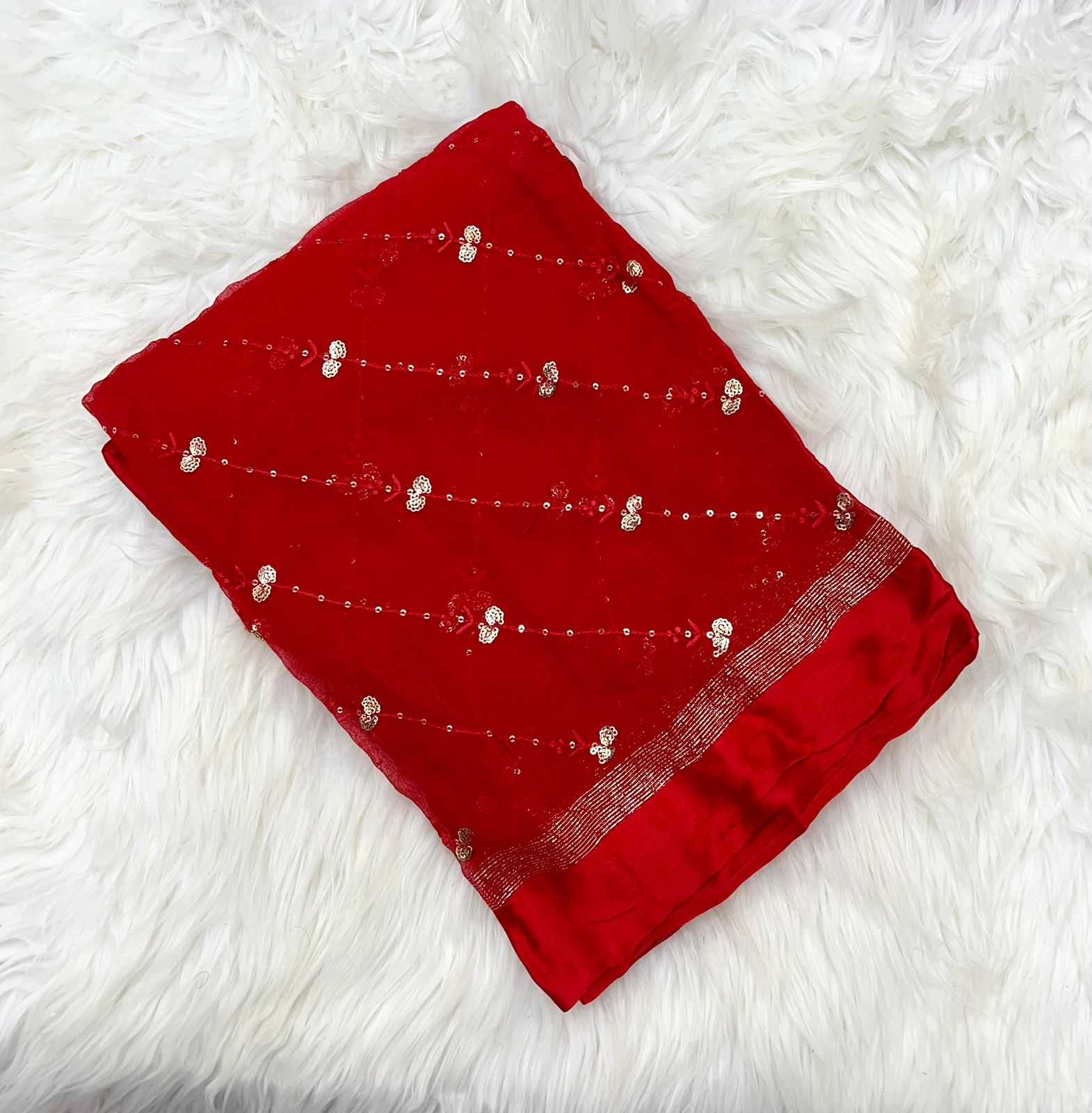 Ynf Pure Viscos RIN198 Satin Patta Sarees Wholesale Georgette Sarees Sequin Sarees Viscose Saree Manufacturer