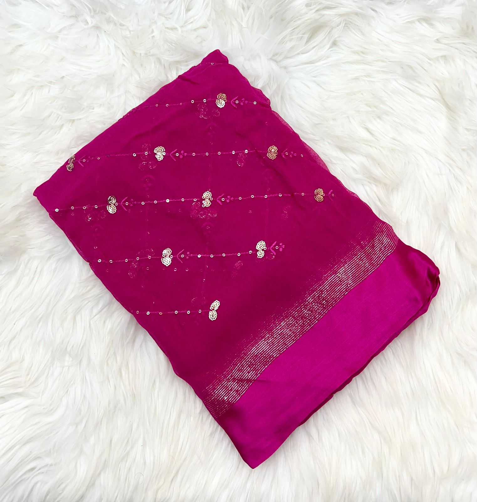 Ynf Pure Viscos RIN198 Satin Patta Sarees Wholesale Georgette Sarees Sequin Sarees Viscose Saree Manufacturer