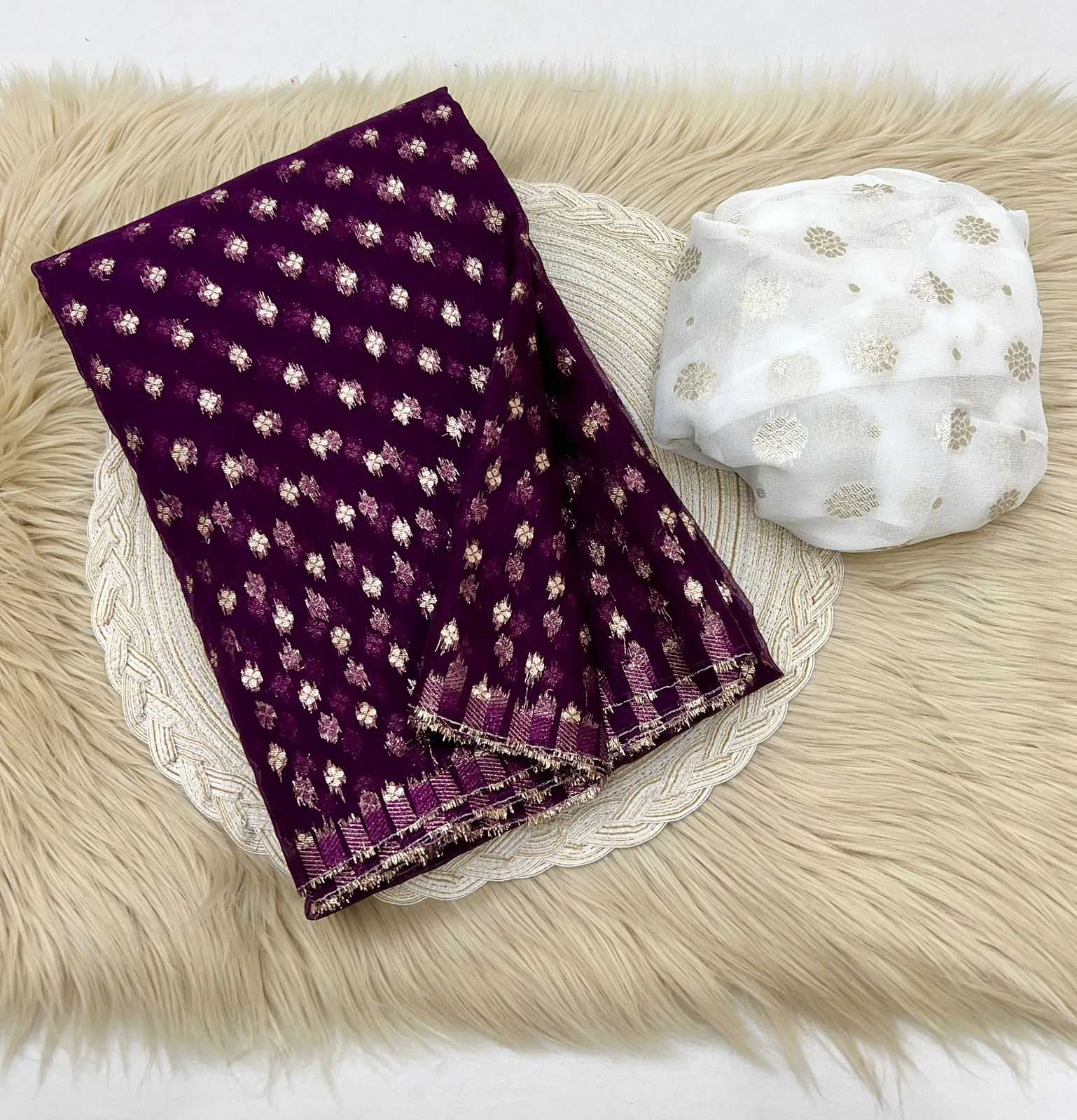 Ynf Pure Viscos RIN198 YAMUNA Sarees Wholesale Organza Sarees Butta Sarees Zari Border Sarees Manufacturer