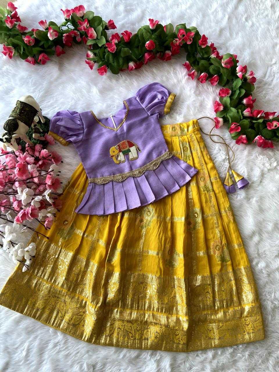 Ynf Pure Viscos RIN235 Elephant Kids Wear Wholesale Kids Lehenga Kids Lehenga Choli Baby Girl Lehenga Manufacturer