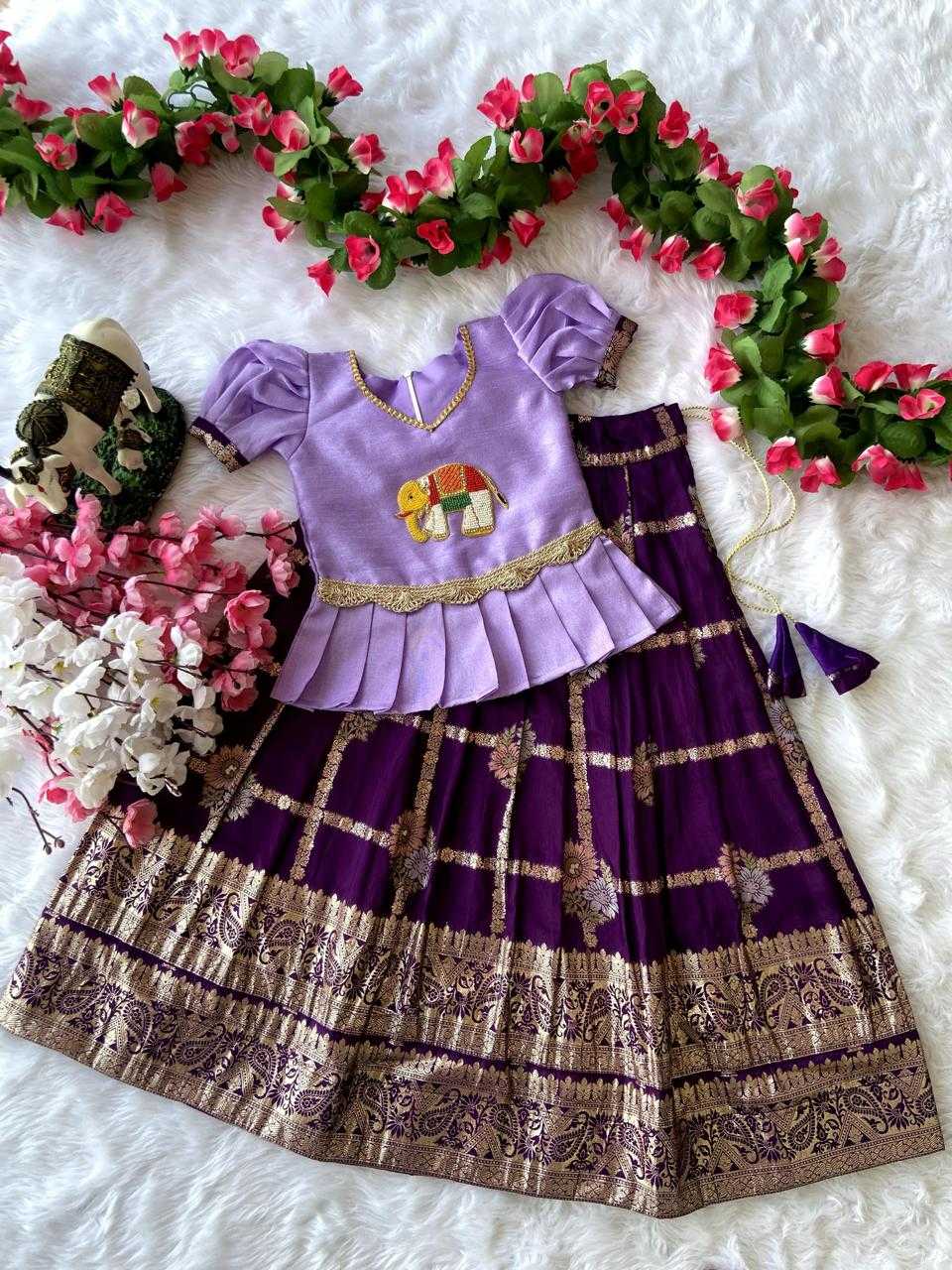Ynf Pure Viscos RIN235 Elephant Kids Wear Wholesale Kids Lehenga Kids Lehenga Choli Baby Girl Lehenga Manufacturer