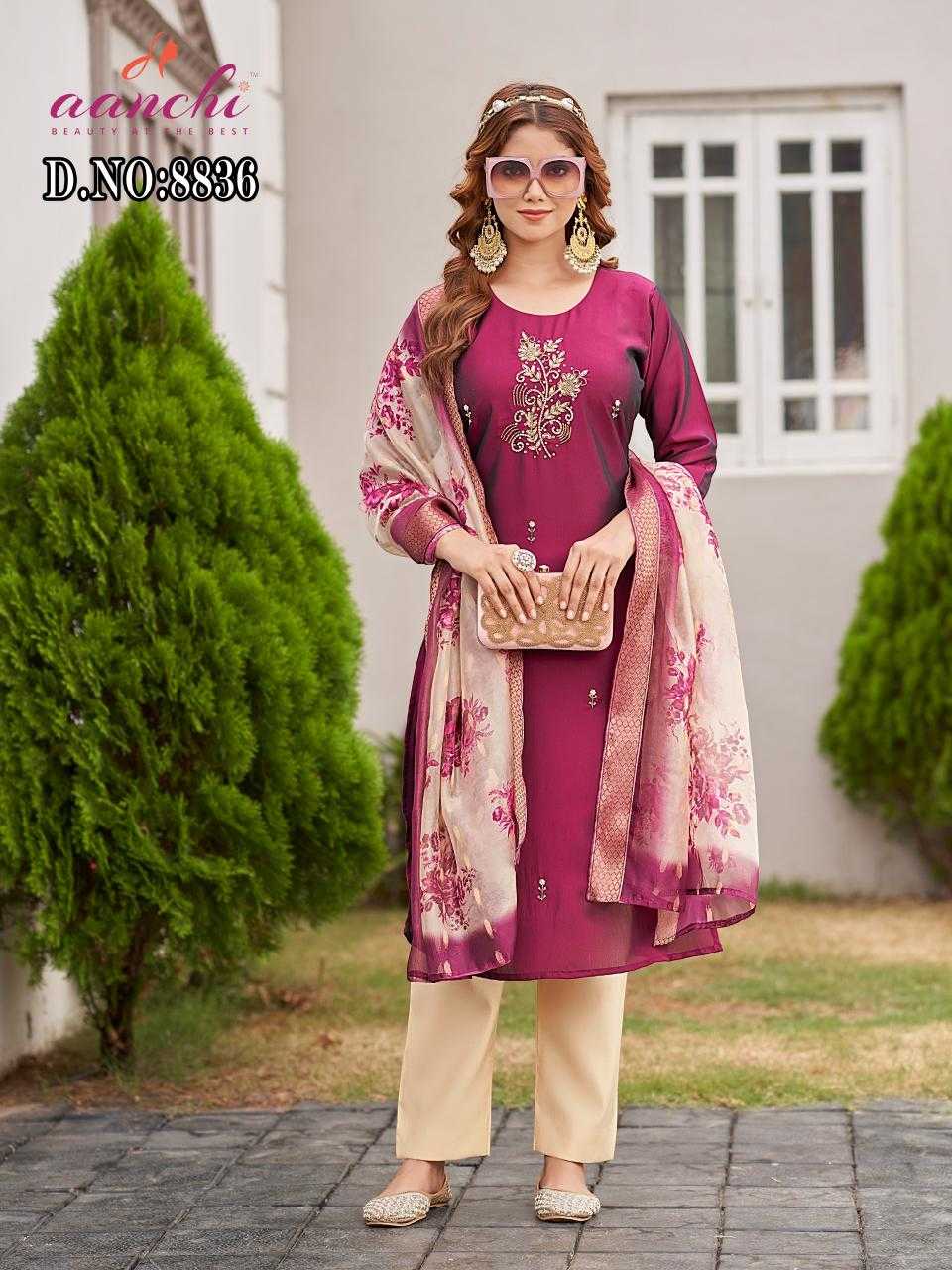 Ynf Rangoli Silk RIN190 AANCHI-8836 Setwise Collections Wholesale Dresses & Suits Catalogs Manufacturer