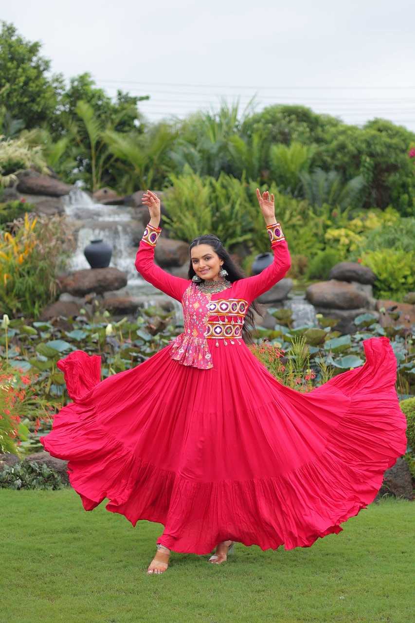 Ynf Rayon KESH491 9257 Gowns Festive Collections Wholesale Printed Gowns Fancy Gowns Embroidered Gown Manufacturer