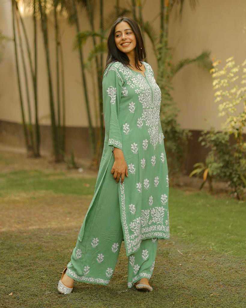 Ynf Rayon KESH502 499 Kurti Wholesale Printed Kurtis Chikankari Kurtis Kurti With Palazzo Manufacturer