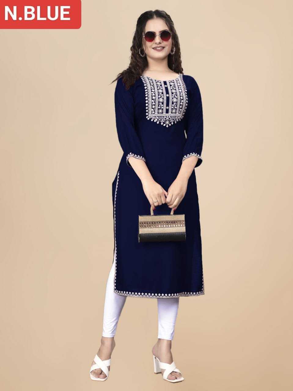 Ynf Rayon RIN220 PARTY Kurti Western Wears Festive Collections Wholesale Casual Kurtis Rayon Kurtis Embroidered Kurtis Manufacturer
