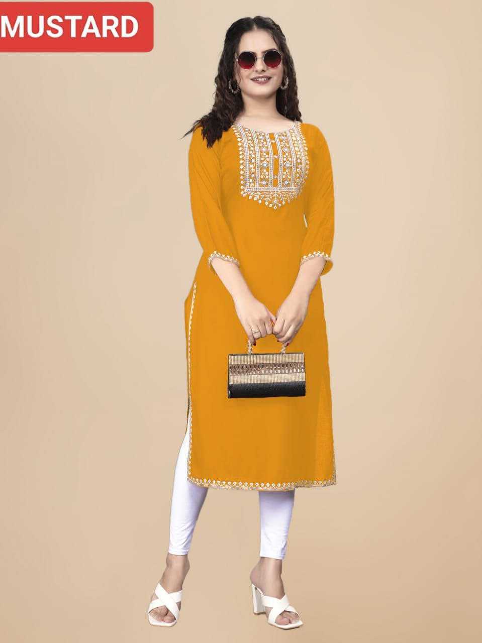 Ynf Rayon RIN220 PARTY Kurti Western Wears Festive Collections Wholesale Casual Kurtis Rayon Kurtis Embroidered Kurtis Manufacturer