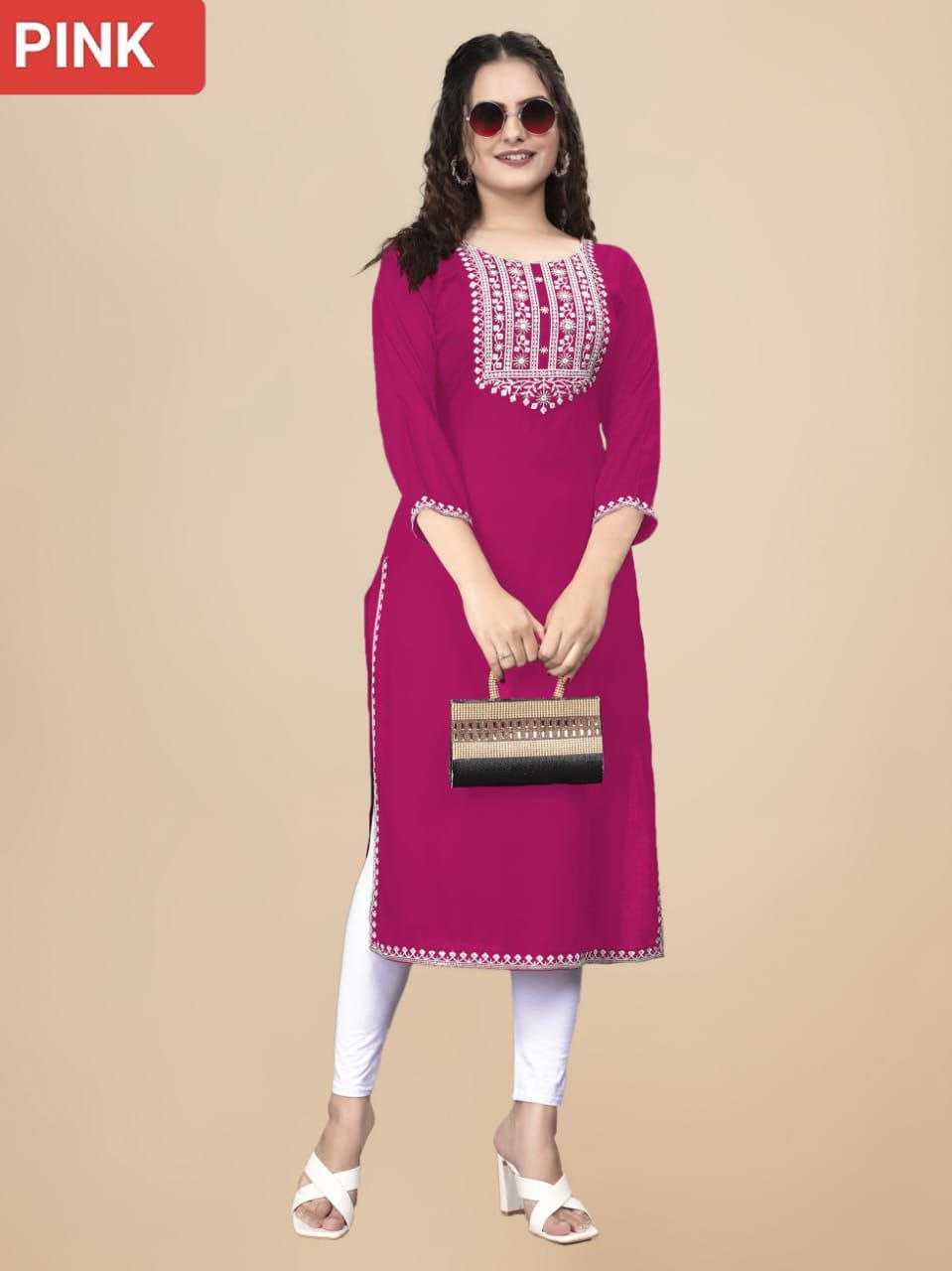 Ynf Rayon RIN220 PARTY Kurti Western Wears Festive Collections Wholesale Casual Kurtis Rayon Kurtis Embroidered Kurtis Manufacturer