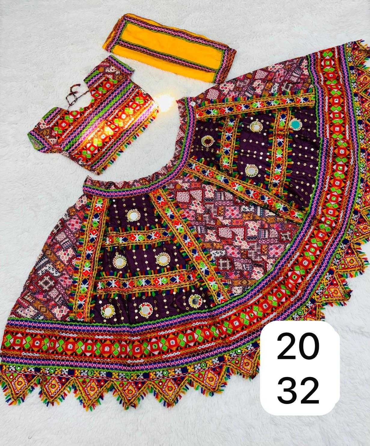 Ynf Rayon RIN235 Heavy Border Kids Wear Festive Collections Wholesale Kids Lehenga Kids Lehenga Choli Kids Navratri Outfits Manufacturer