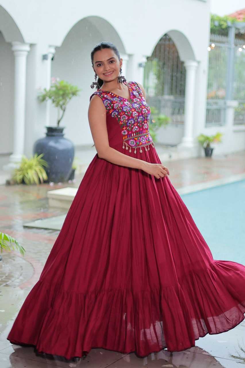 Ynf Reyon Cotton KESH491 9258 Gowns Wedding Collections Wholesale Embroidery Gowns Wedding Gown Haldi Outfits Manufacturer