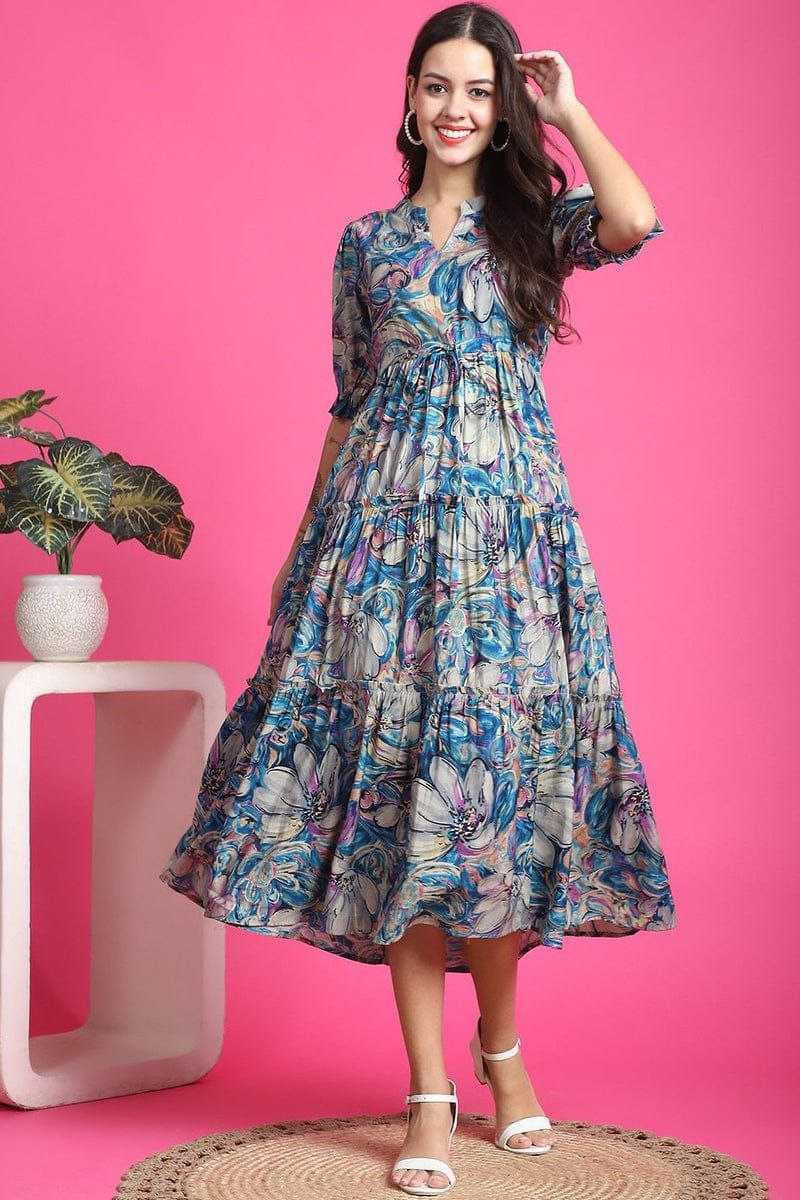 Ynf Reyon Cotton KESH552 94 Gowns Wholesale Printed Gowns Fancy Gowns Long Gowns Manufacturer
