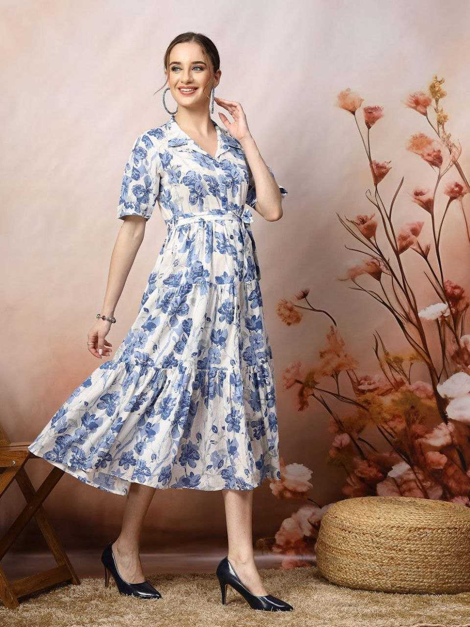 Ynf Reyon Cotton KESH552 94 Gowns Wholesale Printed Gowns Fancy Gowns Long Gowns Manufacturer