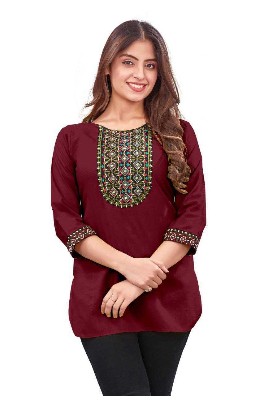 Ynf Reyon Cotton KESH552 RAJHANS Kurti Wholesale Casual Kurtis Festive Kurtis Short Kurtis Embroidered Kurtis Manufacturer