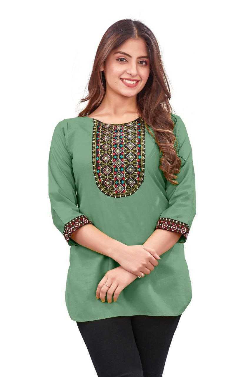 Ynf Reyon Cotton KESH552 RAJHANS Kurti Wholesale Casual Kurtis Festive Kurtis Short Kurtis Embroidered Kurtis Manufacturer